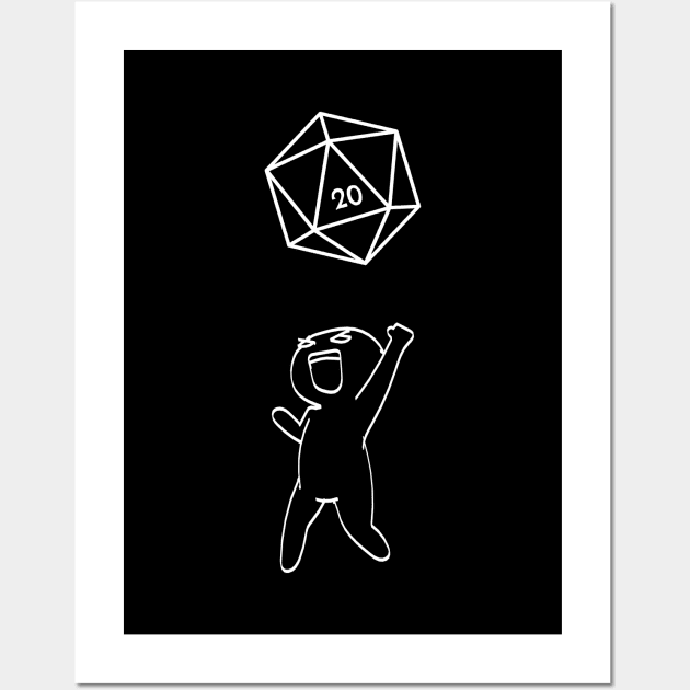 Celebrating Critical Success D20 Dice Wall Art by pixeptional